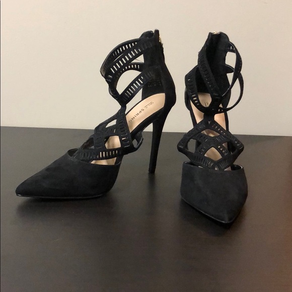 Black Spring High Heels Size 8.5 (Adoeni) - Picture 1 of 4